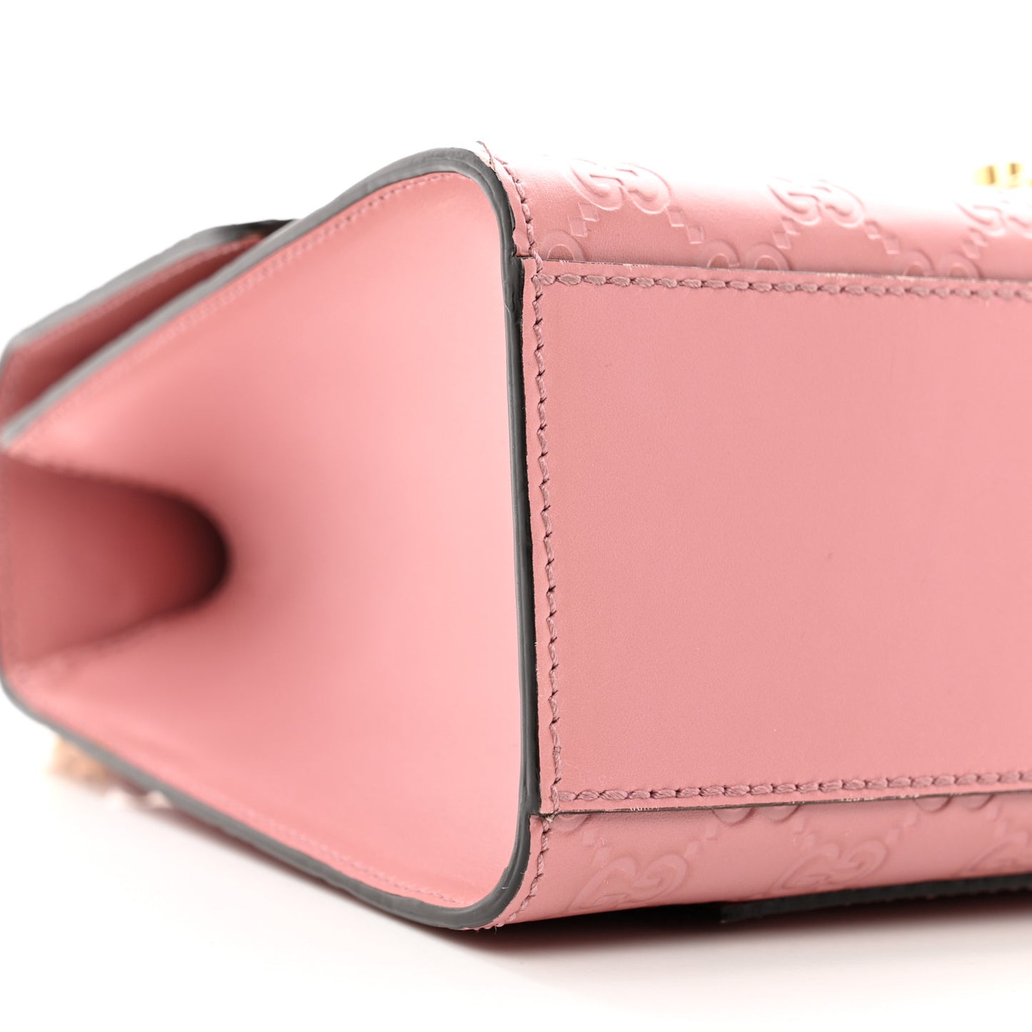 Guccissima Signature Medium Padlock Shoulder Bag Rose Baby Candy