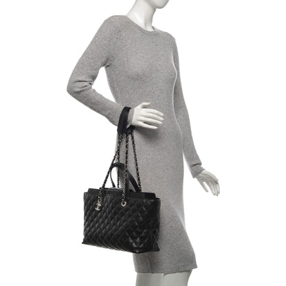 Chanel Calfskin Quilted Large Shopping Tote Black 2 of 7