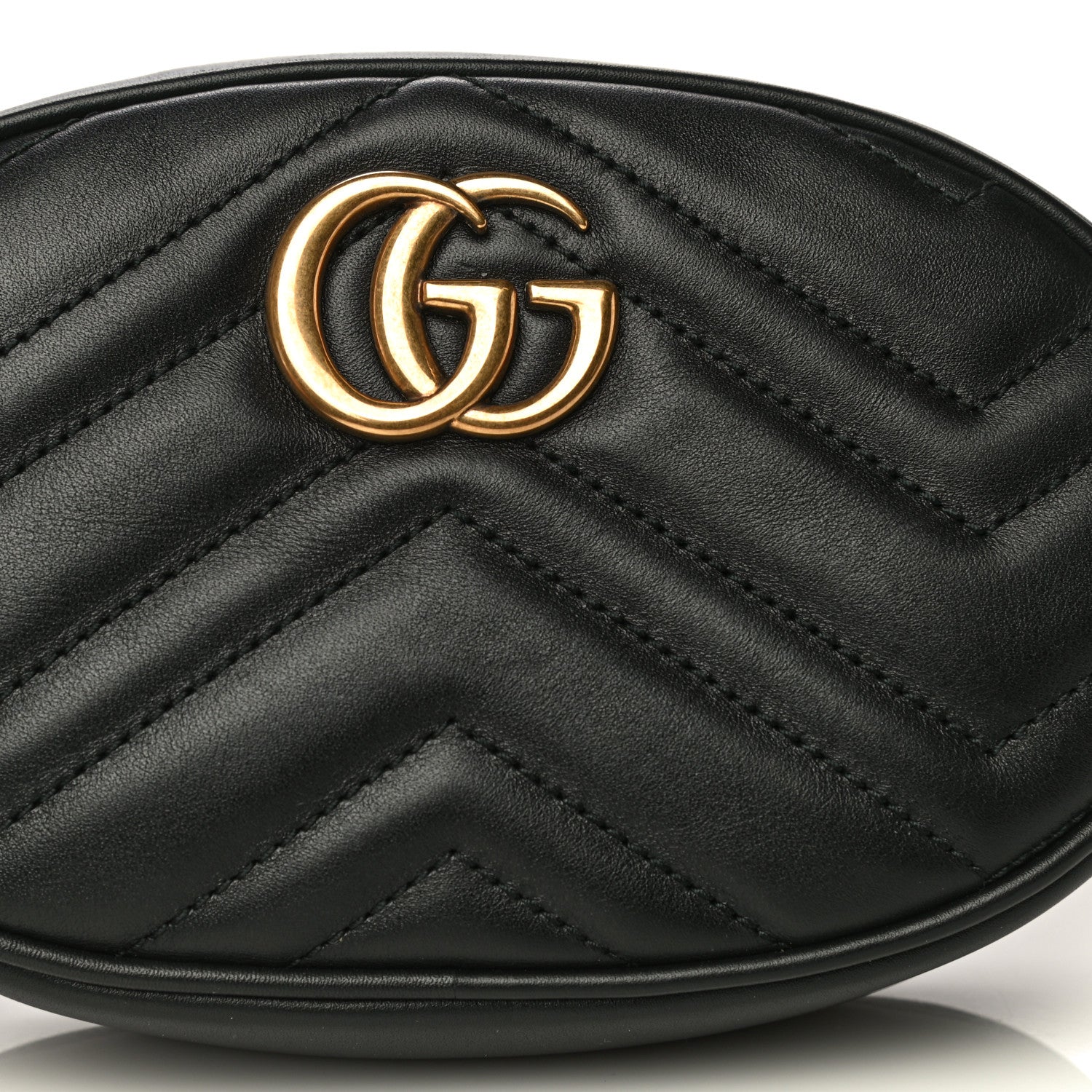 Gucci Calfskin Matelasse GG Marmont Belt Bag 75 30 Black 15 of 16