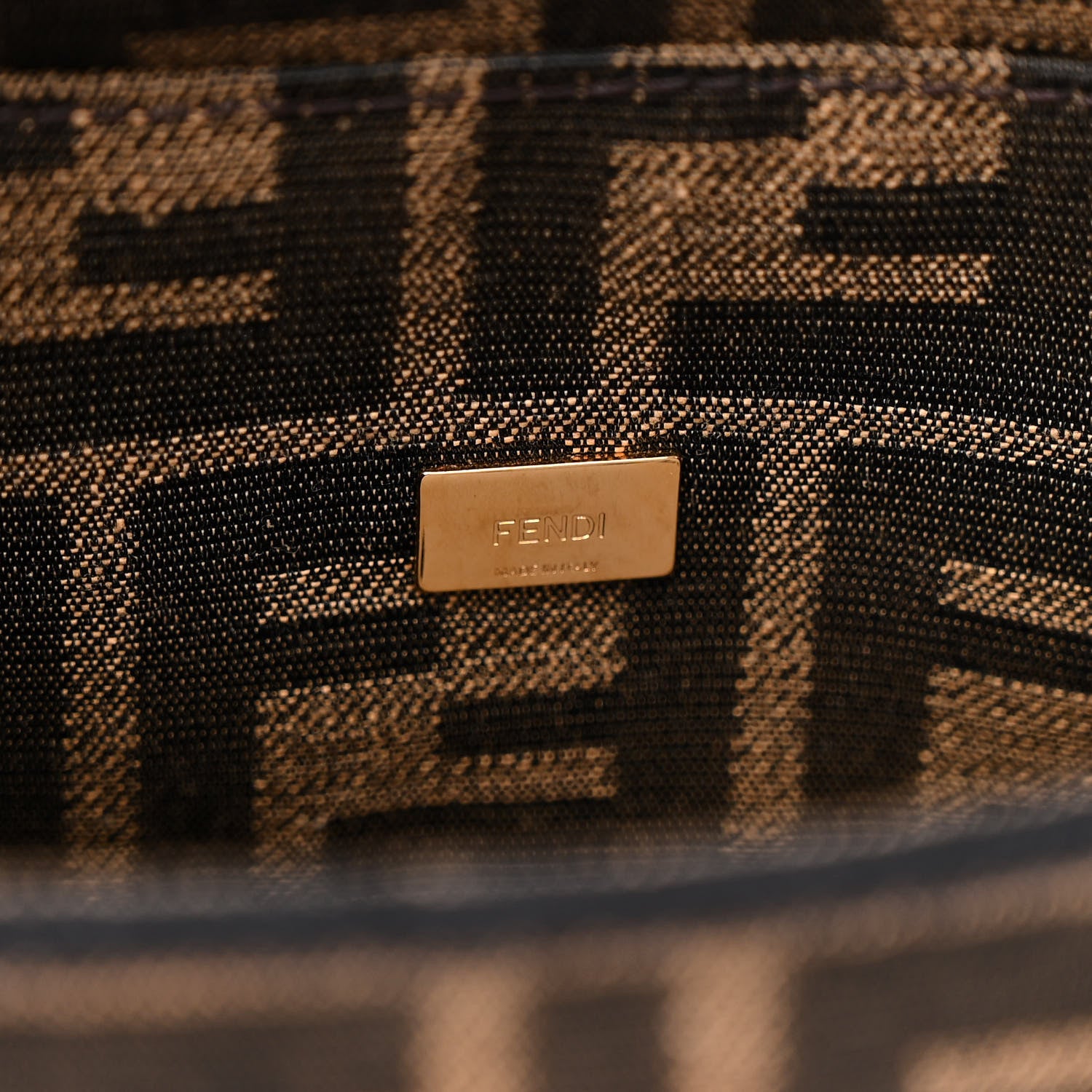 Fendi Fabric Jacquard FF 1974 Mini Baguette Tobacco Moro Black 6 of 13
