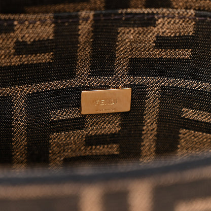 Fendi Fabric Jacquard FF 1974 Mini Baguette Tobacco Moro Black 6 of 13