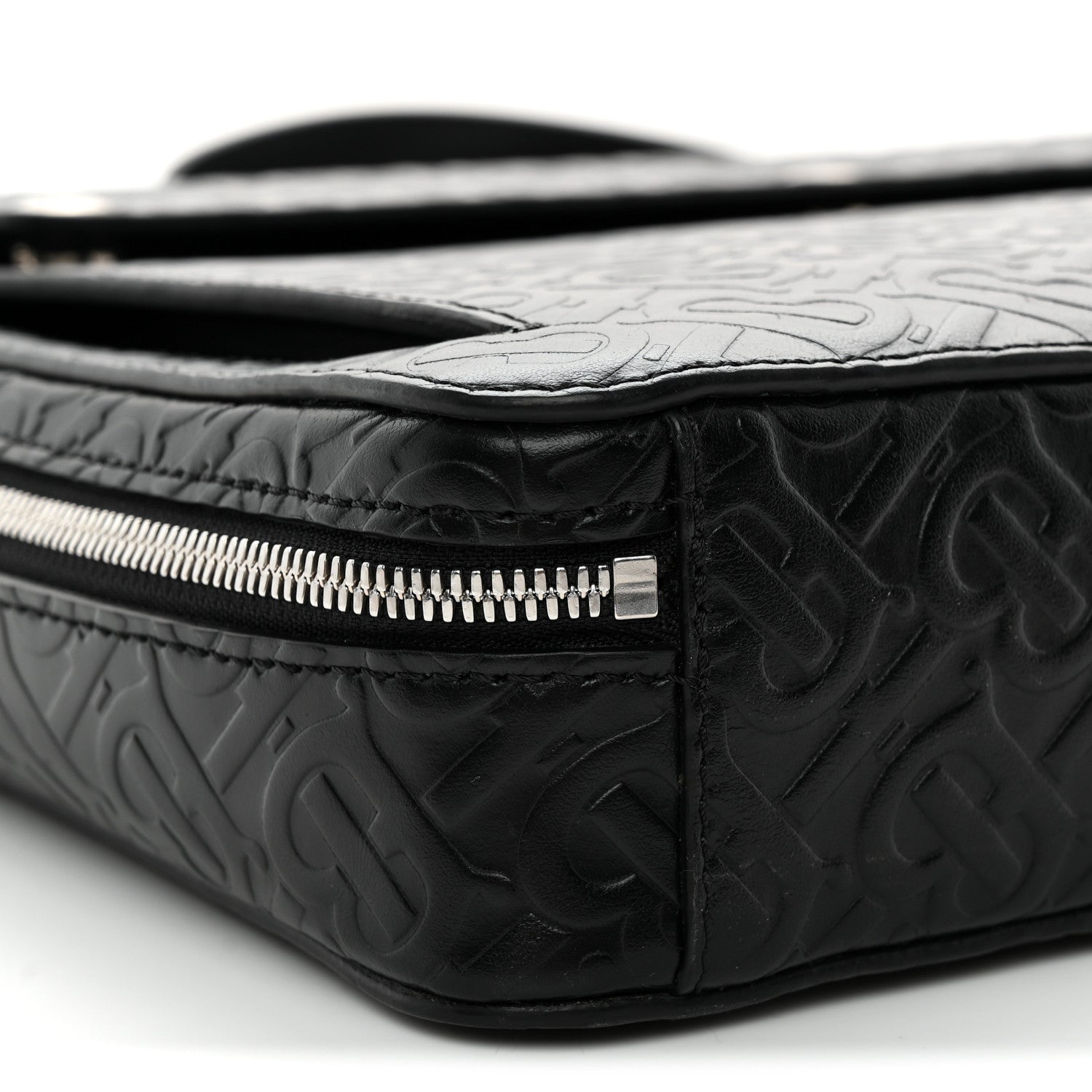 Burberry Calfskin Embossed TB Triple Stud Briefcase Black 7 of 10