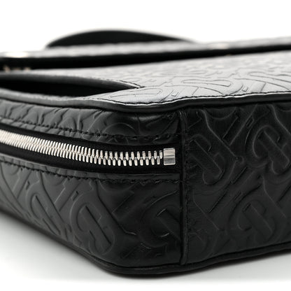 Burberry Calfskin Embossed TB Triple Stud Briefcase Black 7 of 10