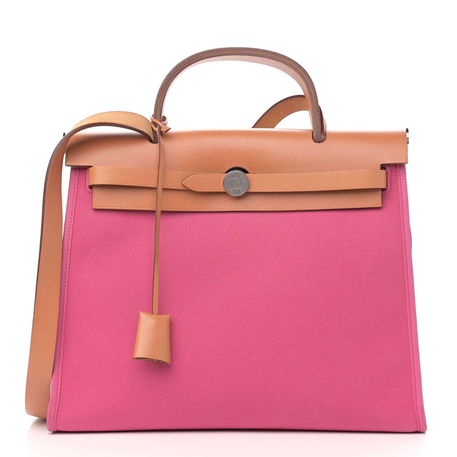 Hermes Vache Hunter Toile Herbag Zip 31 PM Rose Lipstick 2 of 12