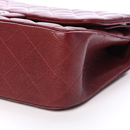 Chanel Caviar Quilted Jumbo Double Flap Dark Red 13 of 17