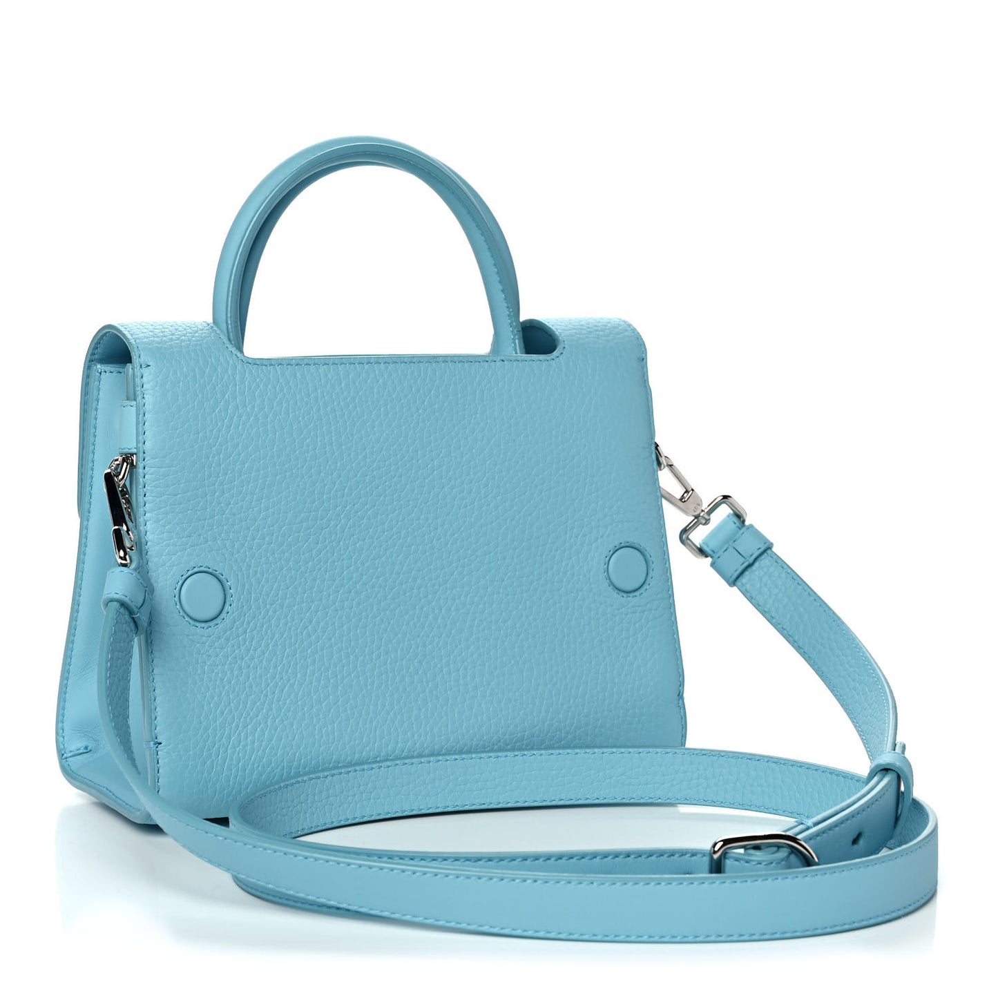 Grained Calfskin Mini Diorever Flap Sky Blue