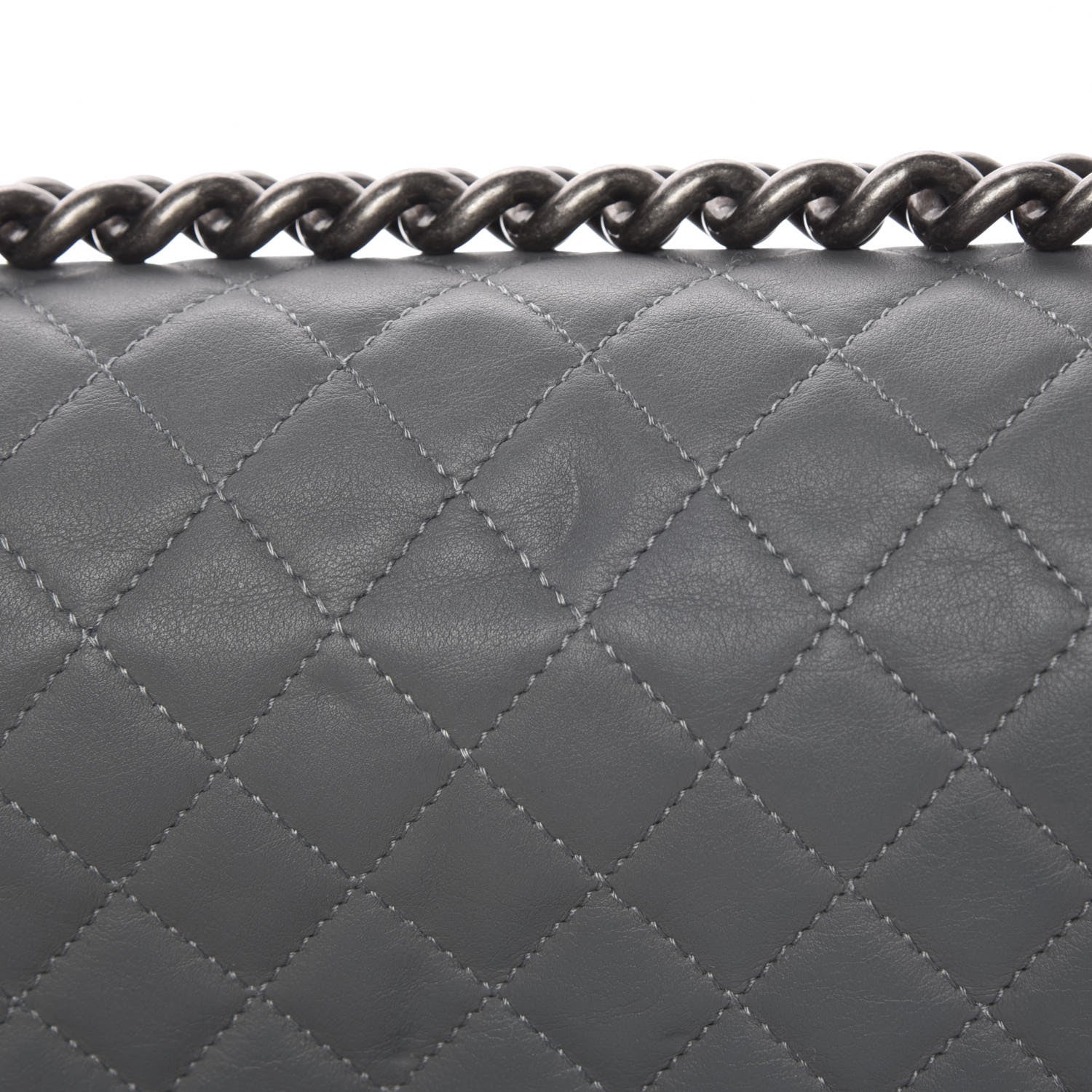 Chanel Calfskin Quilted New Medium Boy Flap Grey 8 of 13