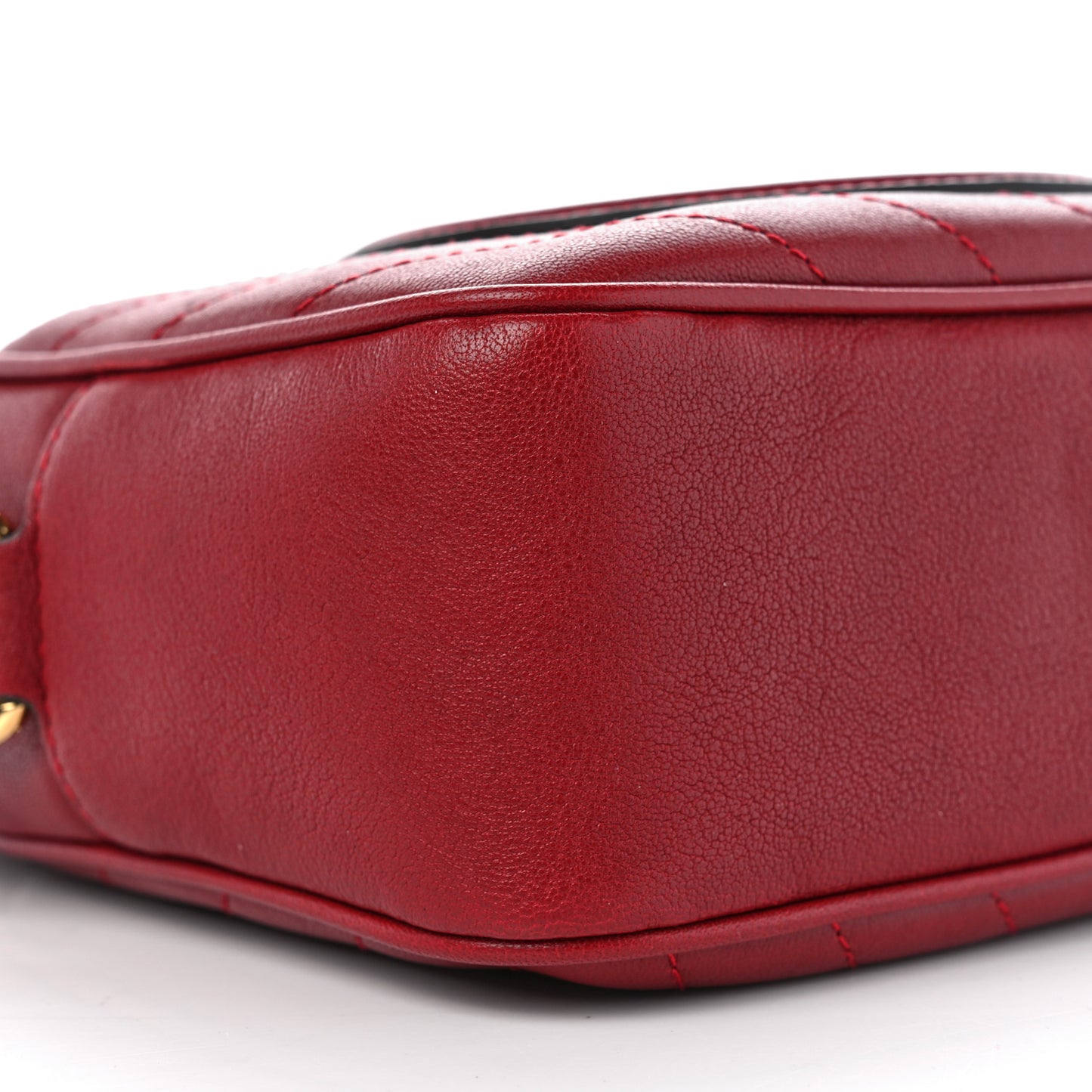 Sakai Be Green Calfskin Diagonal Stitched Small Blondie Shoulder Bag Rosso