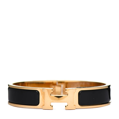 Hermes Enamel Narrow Clic Clac H Bracelet PM Black 1 of 4