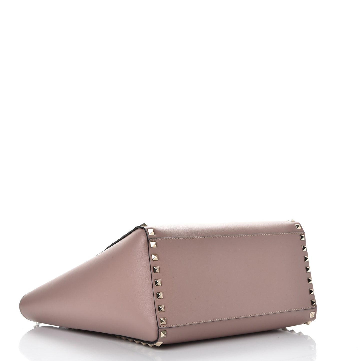 Vitello Rockstud Double Handle Tote Poudre