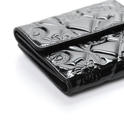 Chanel Patent Calfskin Lucky Symbols Compact French Flap Wallet Black 8 of 9