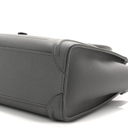 Celine Drummed Calfskin Nano Luggage Kohl 11 of 11