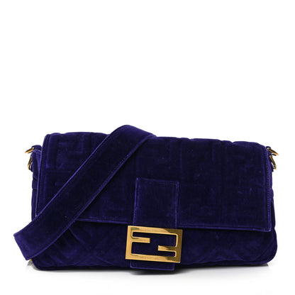 Fendi Velluto FF Embossed Large Baguette Viola Plus 1 of 8