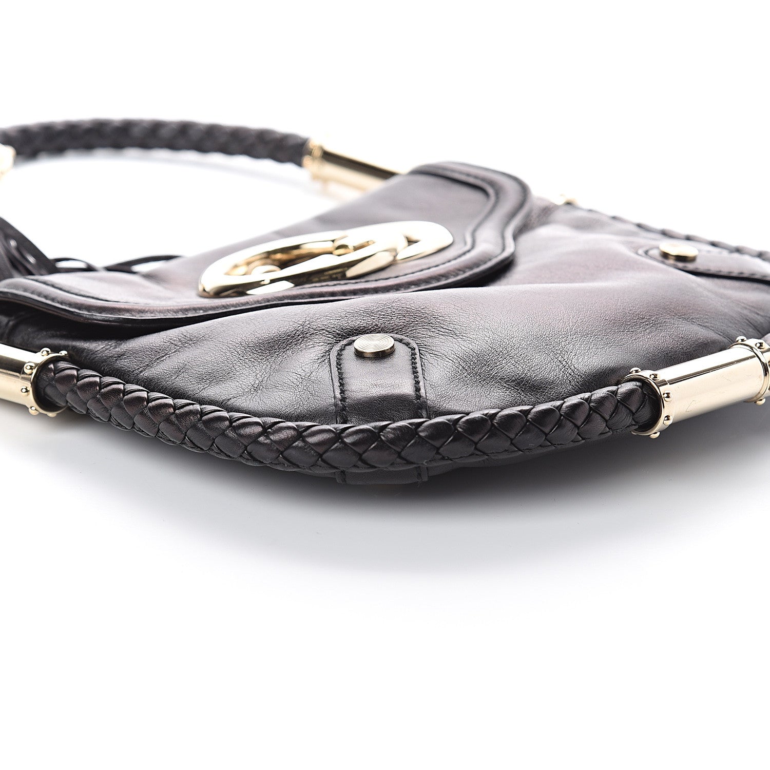 Gucci Calfskin Small Britt Tassel Shoulder Bag Black 6 of 7