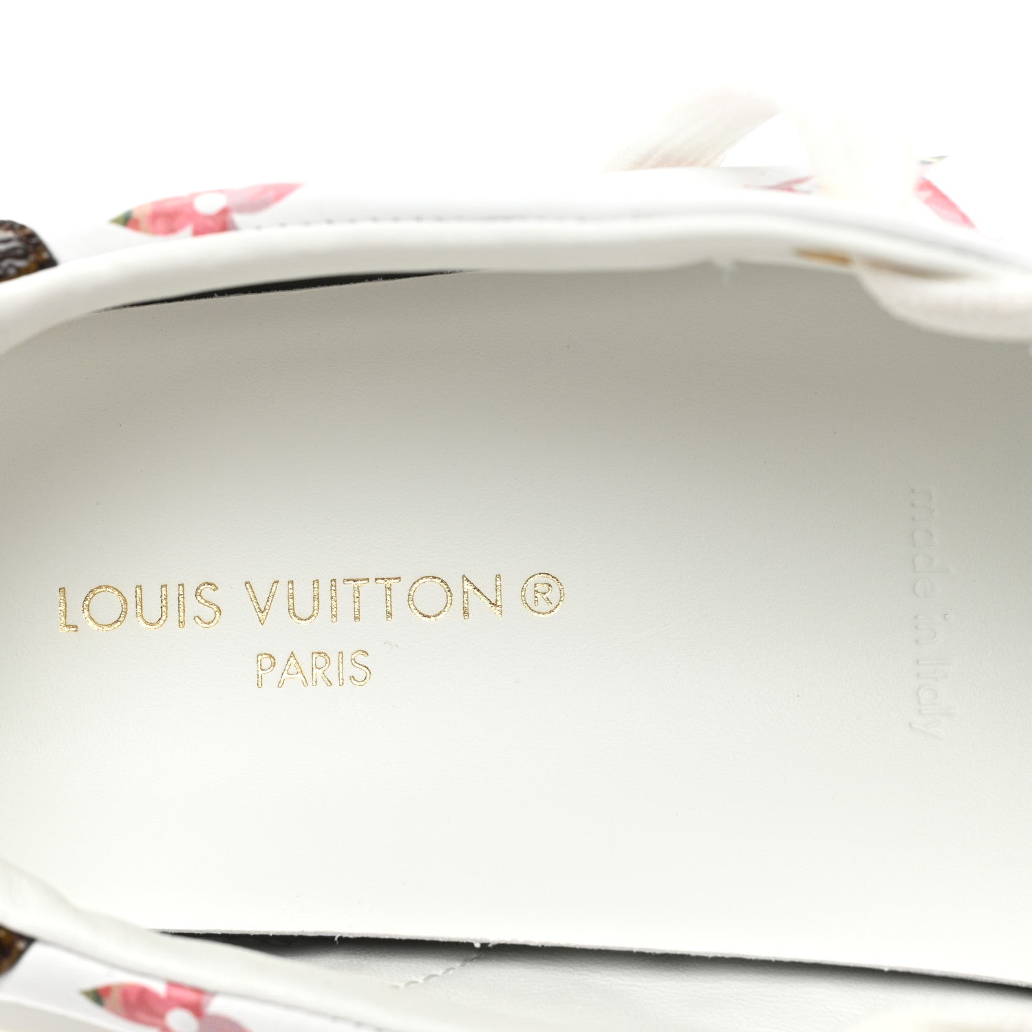 Louis Vuitton Lambskin Embossed Floral Monogram Time Out Sneakers 38 White 8 of 10