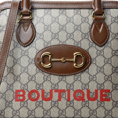 Gucci GG Supreme Monogram Horsebit 1955 Top Handle Bag Beige Brown Sugar 13 of 14