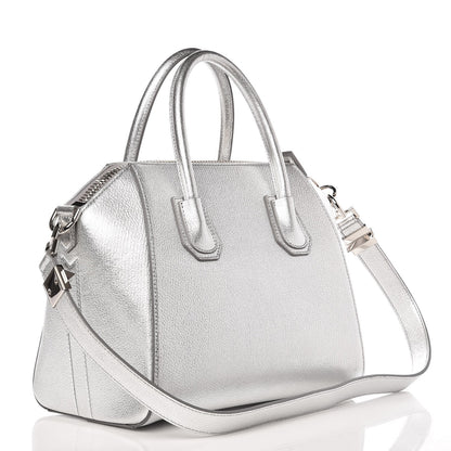 Givenchy Metallic Sugar Goatskin Small Antigona Silver 3 of 9