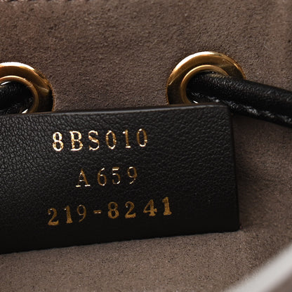 Fendi Vitello Liberty F is Fendi Bi-Color FF 1974 Embossed Mini Mon Tresor Bucket Bag Maya Black 7 of 11
