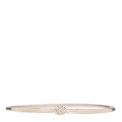 David Yurman Sterling Silver Diamond 3mm Oval Cable Bangle Bracelet 1 of 3
