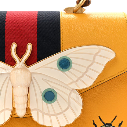 Gucci Textured Calfskin Bamboo Web Medium Falena Moth Top Handle Bag Crop 8 of 15