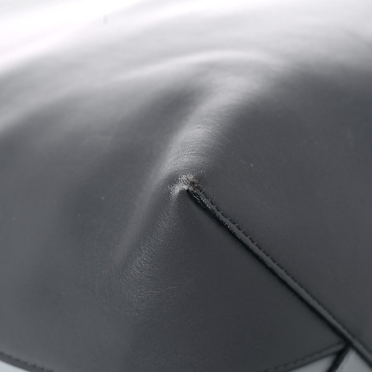 Shiny Smooth Calfskin Small Twisted Cabas Kohl Cloud