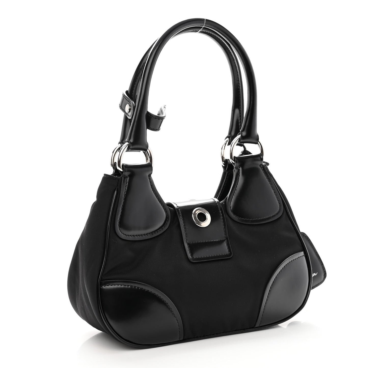 Re-Nylon Spazzolato Re-Edition 2002 Moon Bag Black
