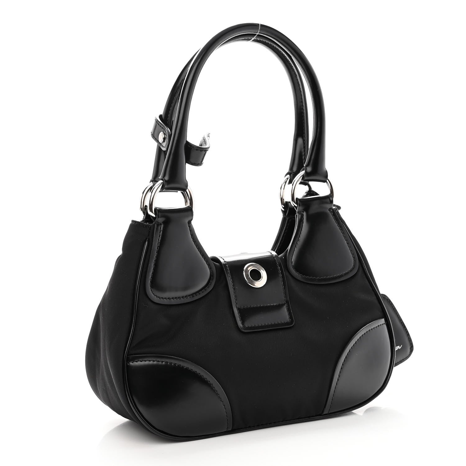 Prada Re-Nylon Spazzolato Re-Edition 2002 Moon Bag Black 3 of 9