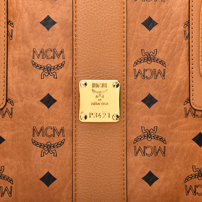 MCM Visetos Medium Liz Reversible Shopper Tote Cognac 8 of 12
