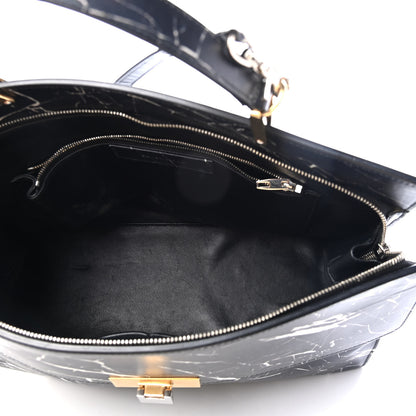 Balenciaga Calfskin Le Dix M Cartable Marble Shoulder Bag Black 4 of 5