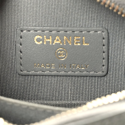 Chanel Caviar Quilted Phone Holder Wallet On Chain WOC Grey 6 of 9