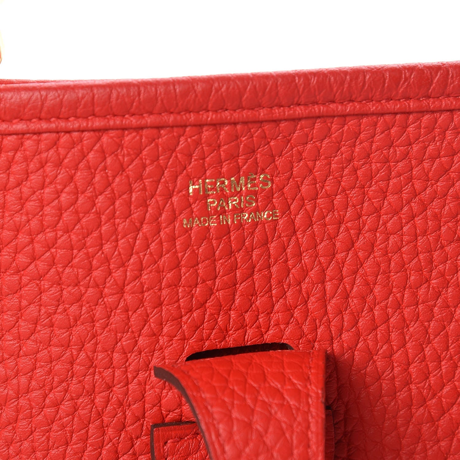Hermes Taurillon Clemence Evelyne III PM Rouge De Coeur 9 of 12