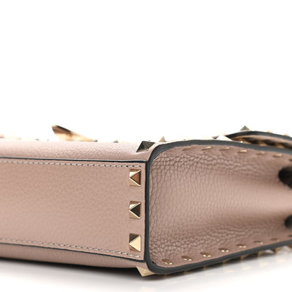 Valentino Garavani Pebbled Calfskin Medium Rockstud Flip Lock Crossbody Bag Poudre 8 of 8