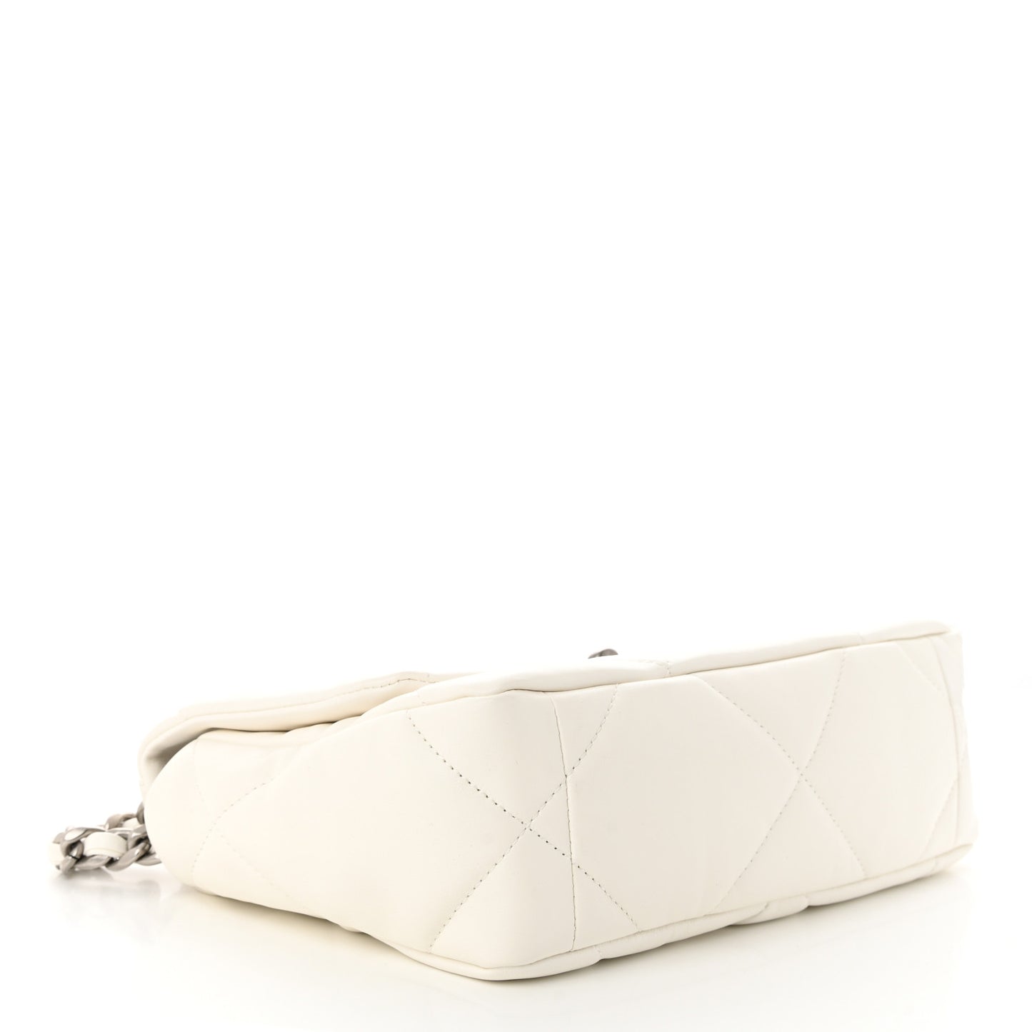 Lambskin Quilted Medium Chanel 19 Flap White