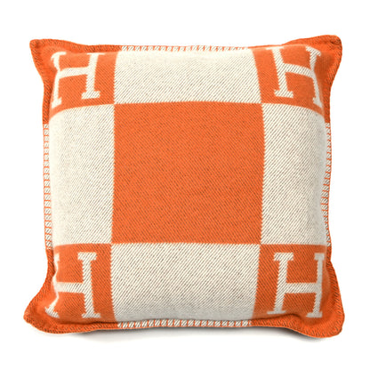 Hermes Wool Cashmere Avalon Pillow PM Ecru Potiron 1 of 3