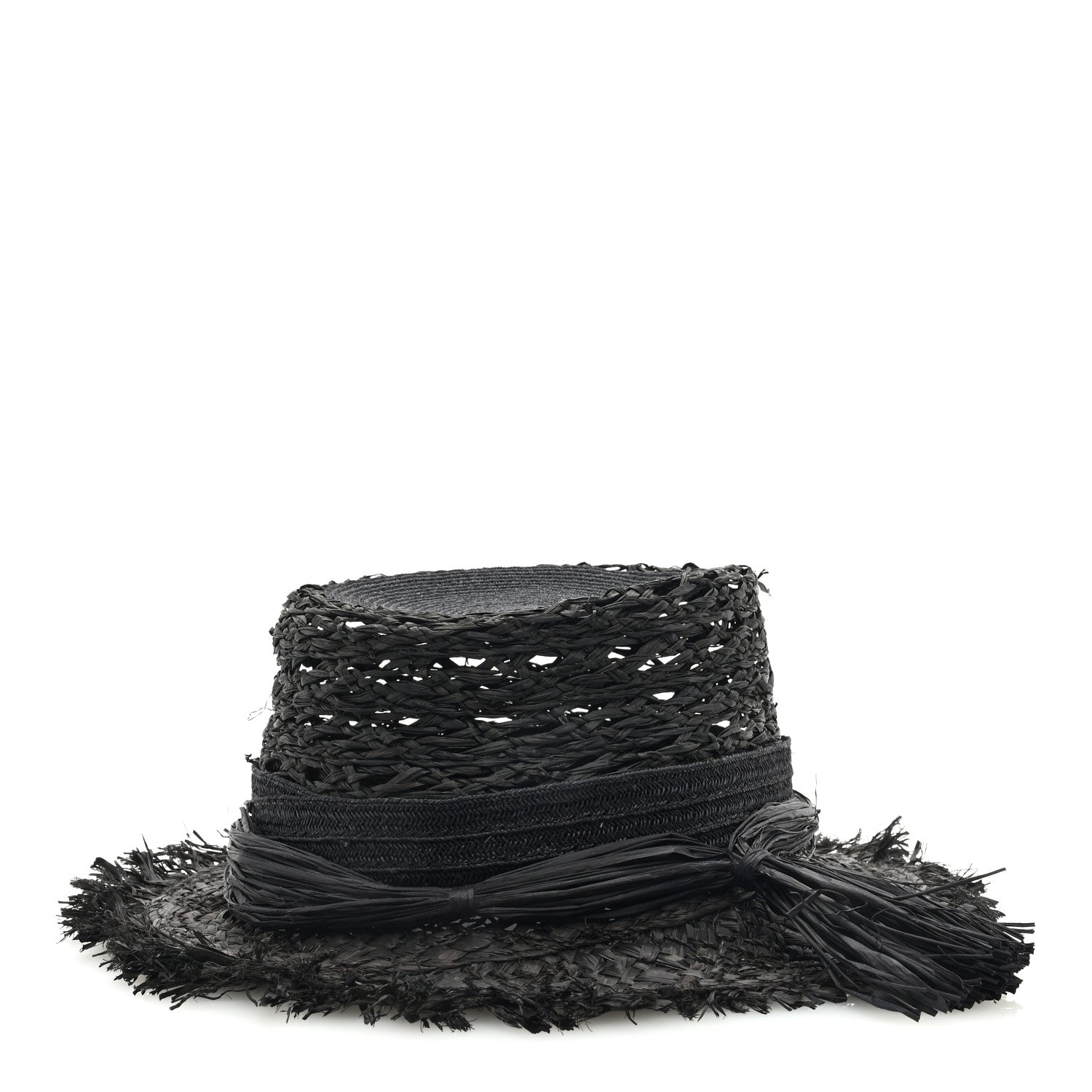 Christian Dior Straw Beach Hat 58 Black 4 of 8