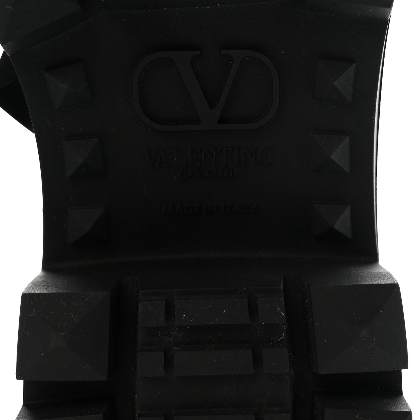 Calfskin Tonal Roman Stud 20/40mm Combat Boots 38.5 Black