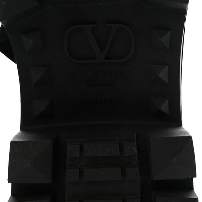 Valentino Garavani Calfskin Tonal Roman Stud 20/40mm Combat Boots 38.5 Black 7 of 9