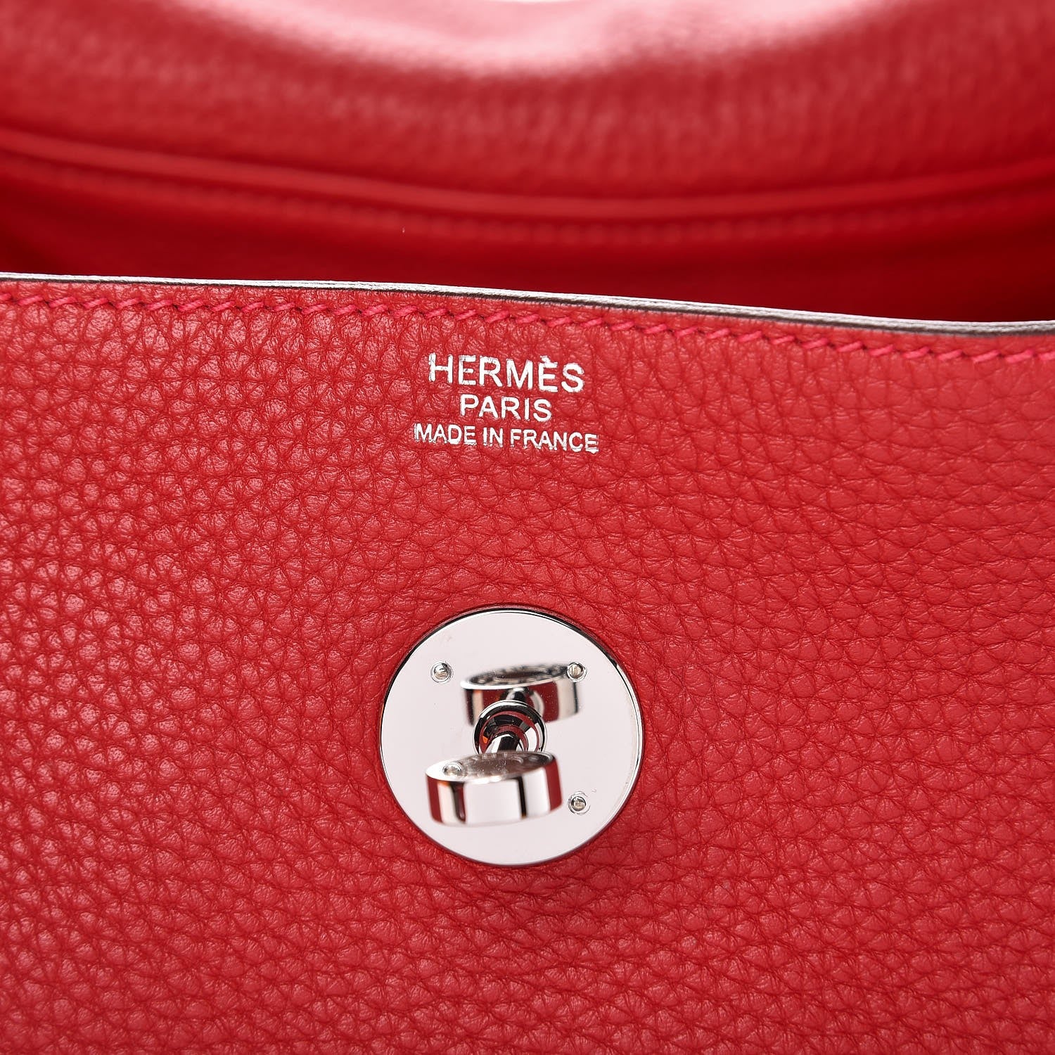 Hermes Taurillon Clemence Lindy 30 Rouge Casaque 8 of 14