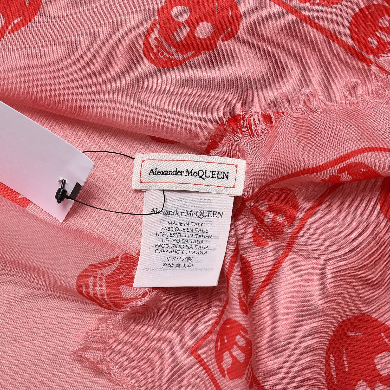 Alexander McQueen Silk Chiffon Skull Scarf Roseate Red 4 of 5