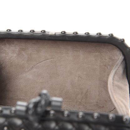 Bottega Veneta Waxy Nappa Intrecciato Knot Studded Clutch Black 7 of 8
