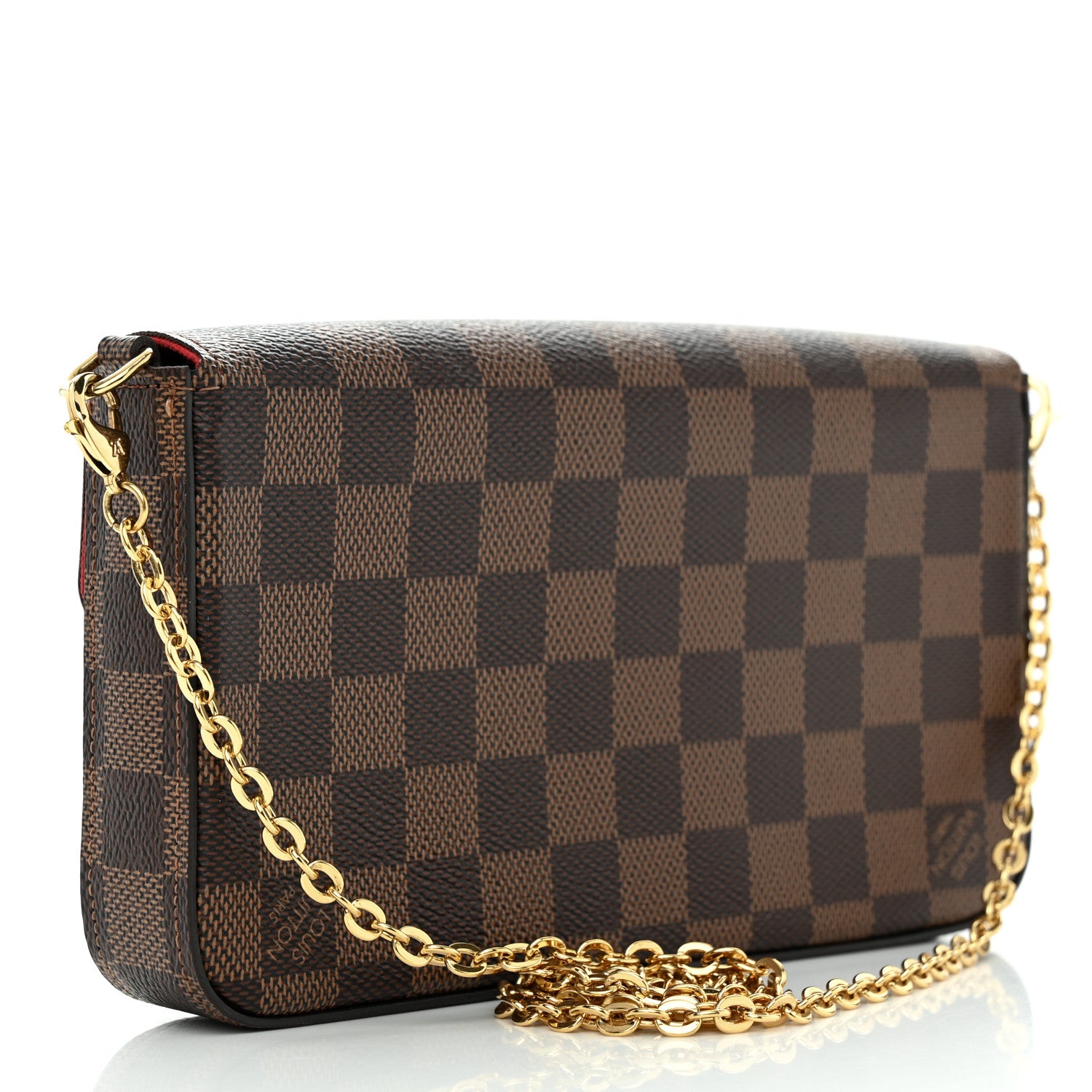 Louis Vuitton Damier Ebene Pochette Felicie Chain Wallet 4 of 15