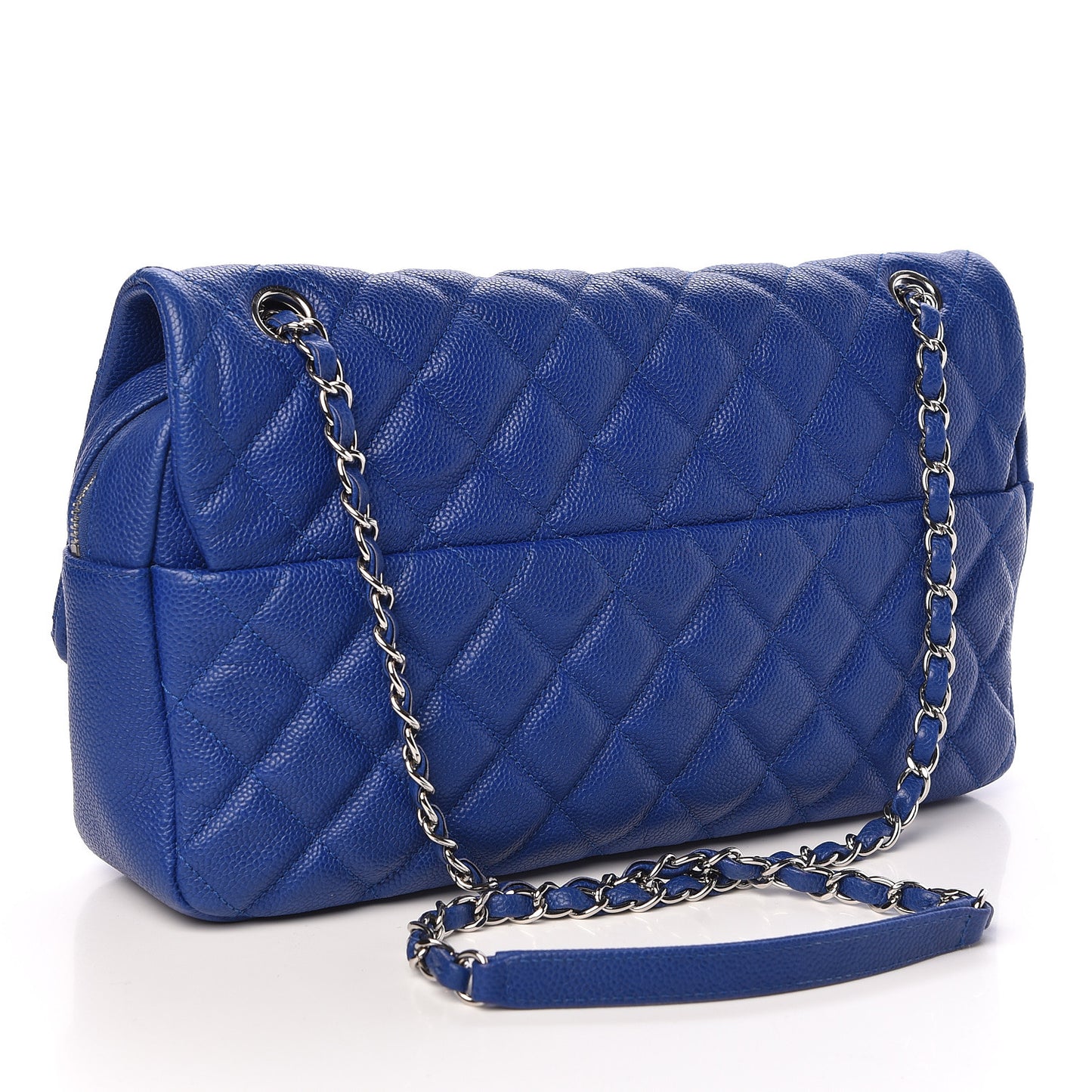 Caviar Quilted Jumbo Easy Flap Blue