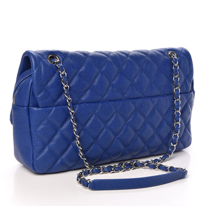 Chanel Caviar Quilted Jumbo Easy Flap Blue 3 of 10