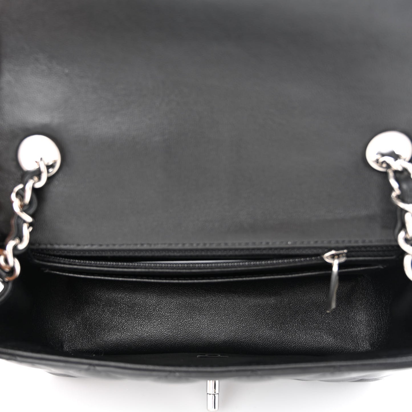 Lambskin Quilted Mini Rectangular Flap Black
