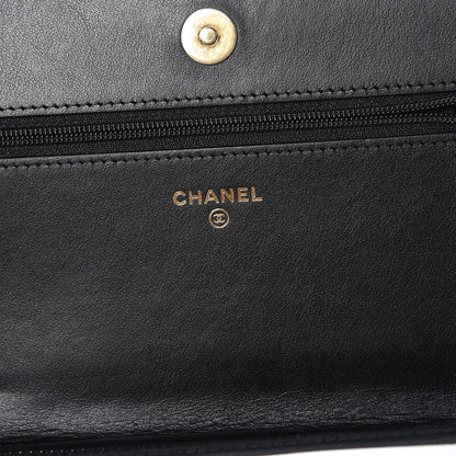 Chanel Caviar Chevron Quilted Boy Wallet On Chain WOC Black 6 of 10