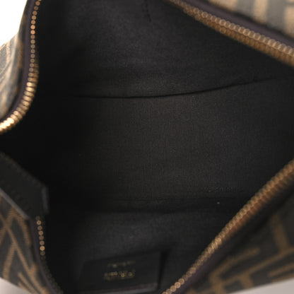 Fendi Fabric Jacquard Vitello Grace FF 1974 Small Fendigraphy Hobo Bag Tobacco Moro Ebano 5 of 12
