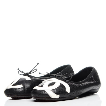 Chanel Lambskin Cambon Quilted Ballerina Flats 39 Black 3 of 9