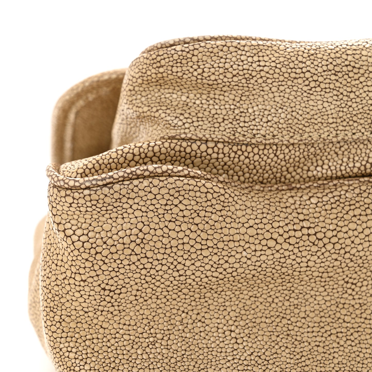 Stingray Embossed Monogram Medium Niki Chain Satchel Beige