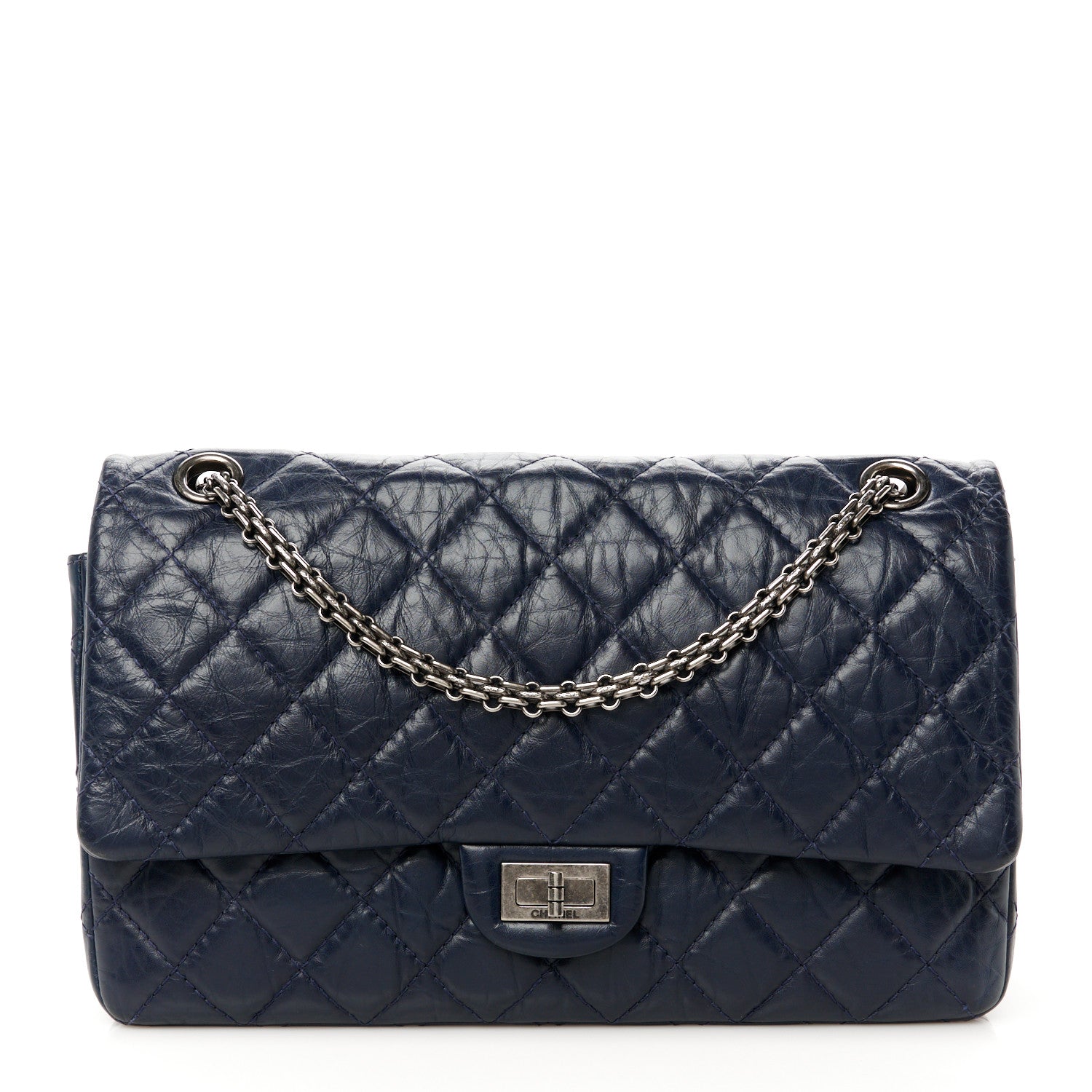 Chanel Aged Calfskin Quilted 2.55 Reissue 226 Flap Navy Blue 1 of 11