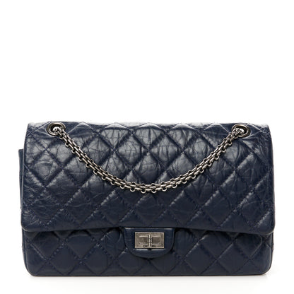 Chanel Aged Calfskin Quilted 2.55 Reissue 226 Flap Navy Blue 1 of 11